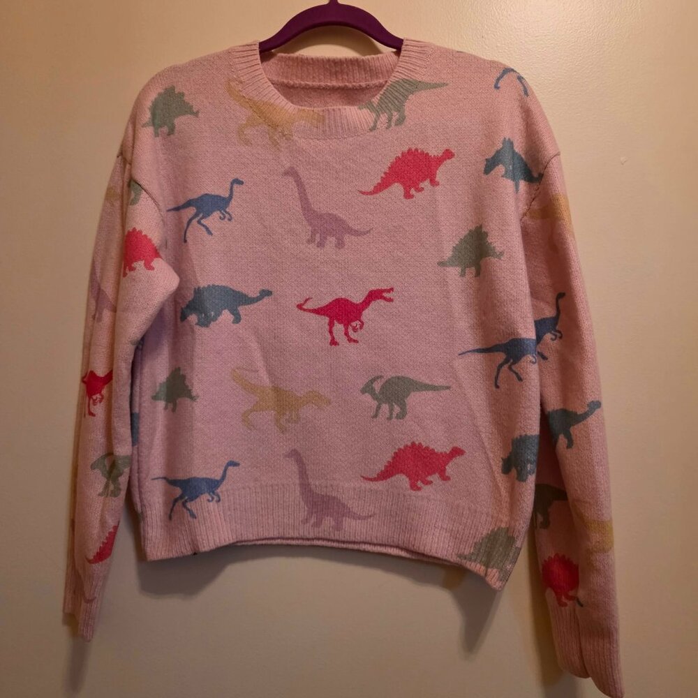 No Brand Pastel Dinosaur Sweater M